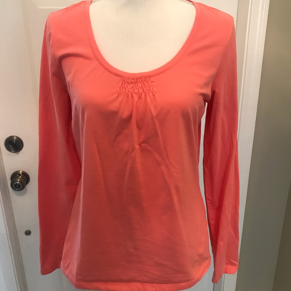 Talbots long sleeve tee with shirring